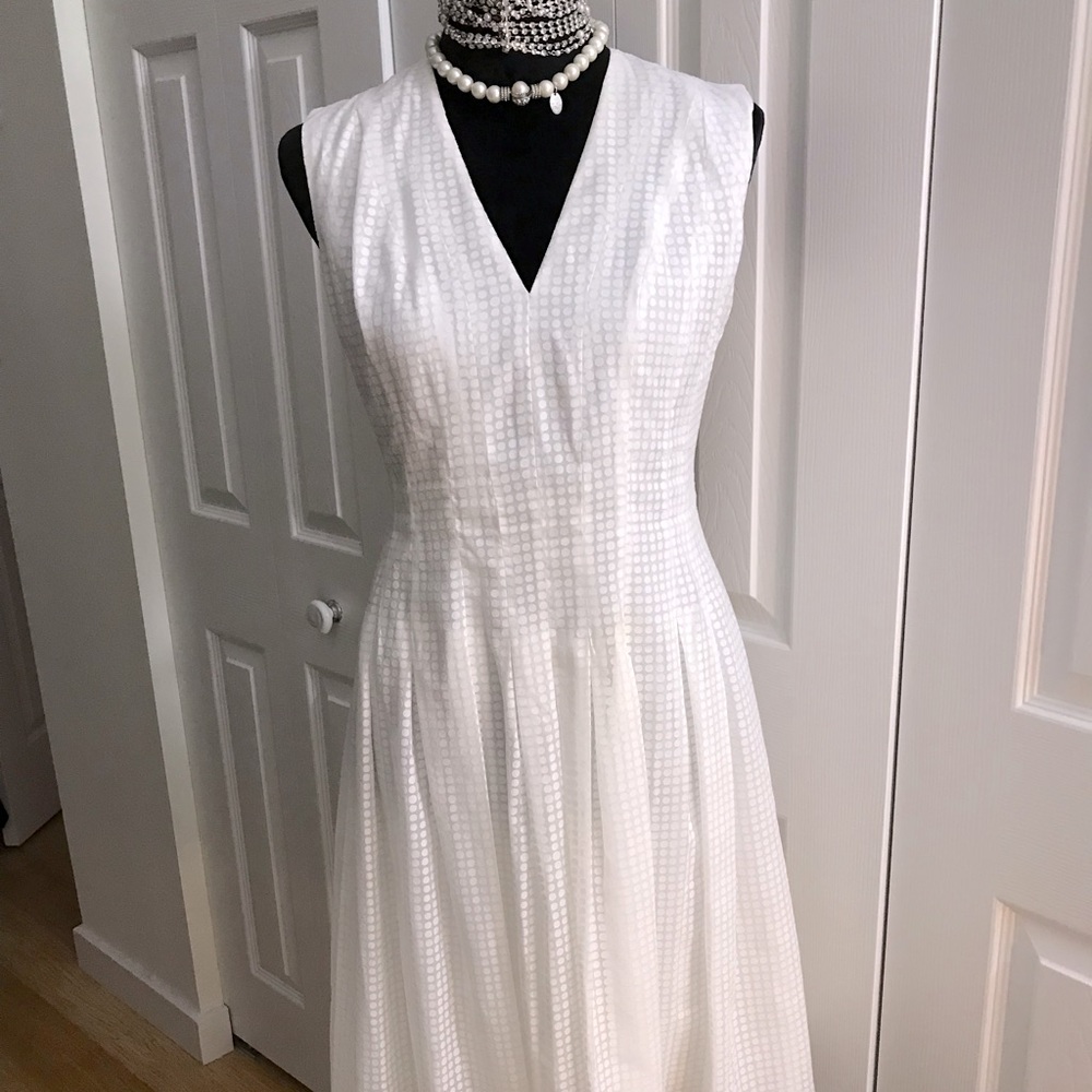 Anne Klein polkadot V-Neck swing dress
